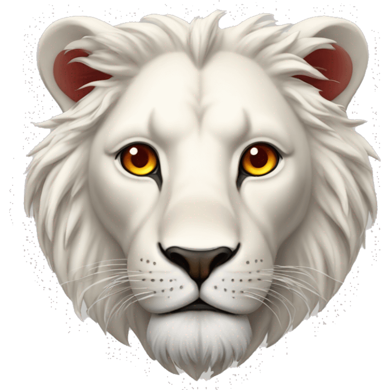 Lion blanc avec les yeux rouge emoji