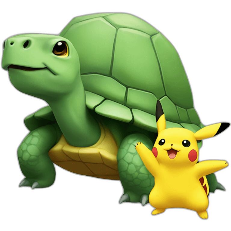 Une tortue avec un pikachu sur le dos emoji