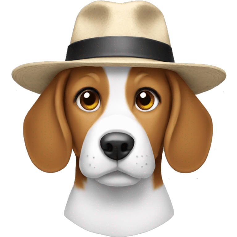 Beagle with a hat emoji