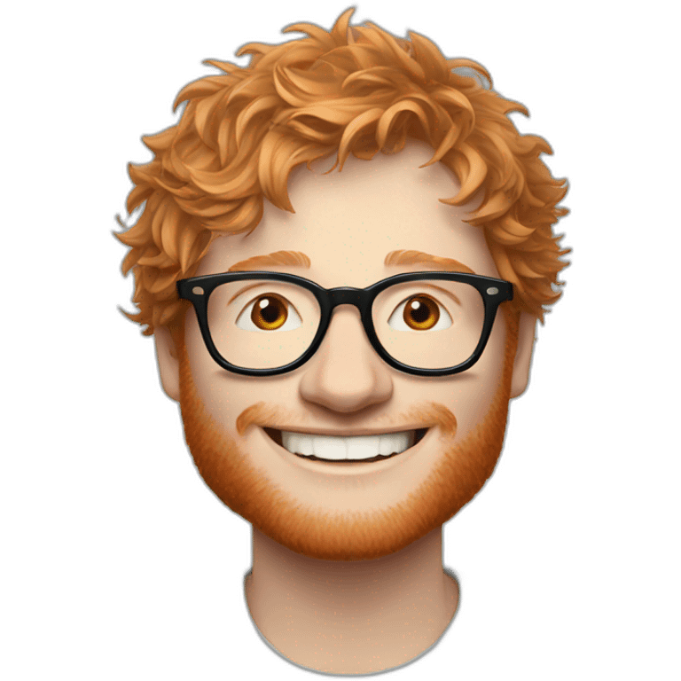 Ed Sheeran smiling with glasses emoji