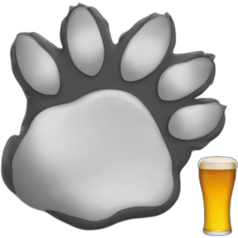 bear claw with a beer emoji