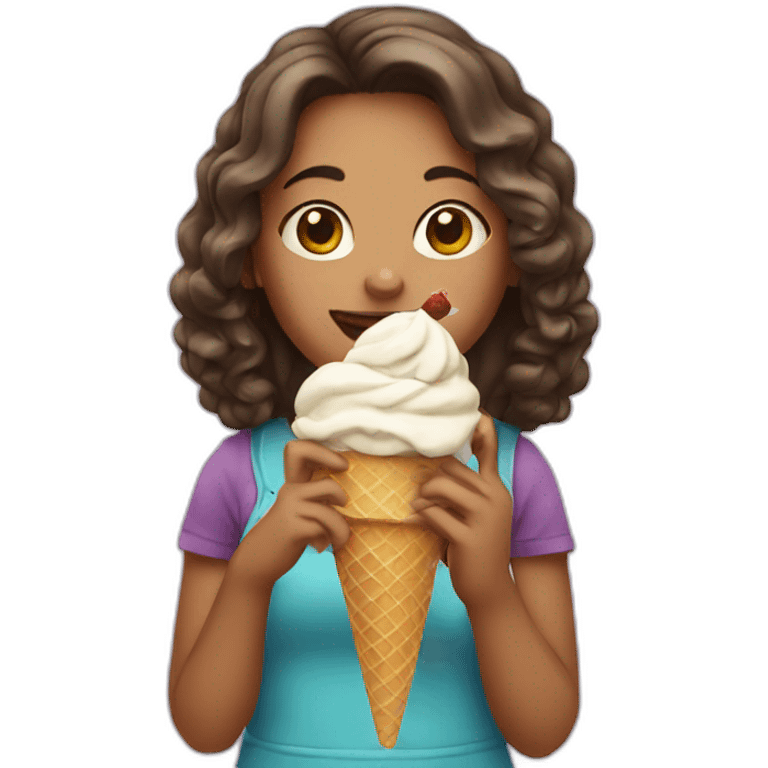 Girl eating ice cream  emoji