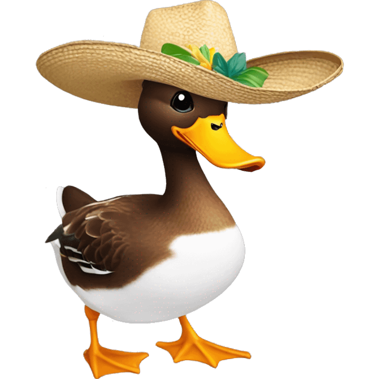 A duck with a sombrero ￼ emoji