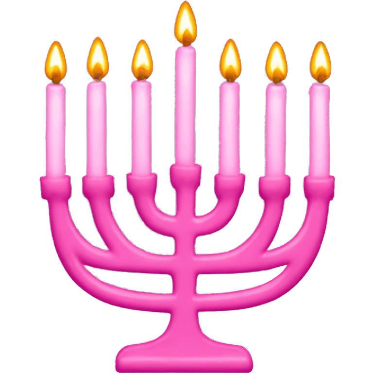 Pink menorah that has 8 candles  emoji