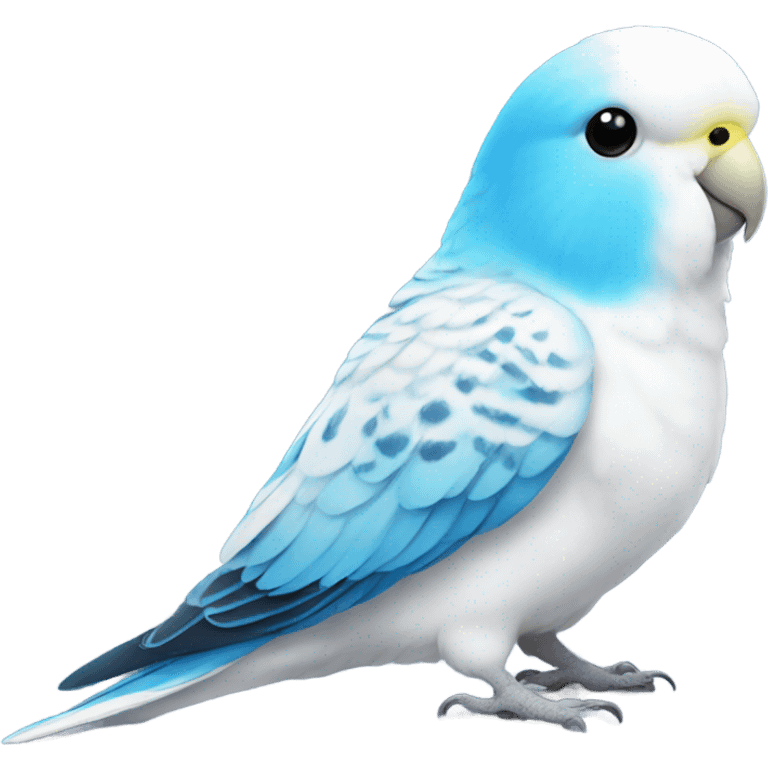 White budgie with blue chest emoji