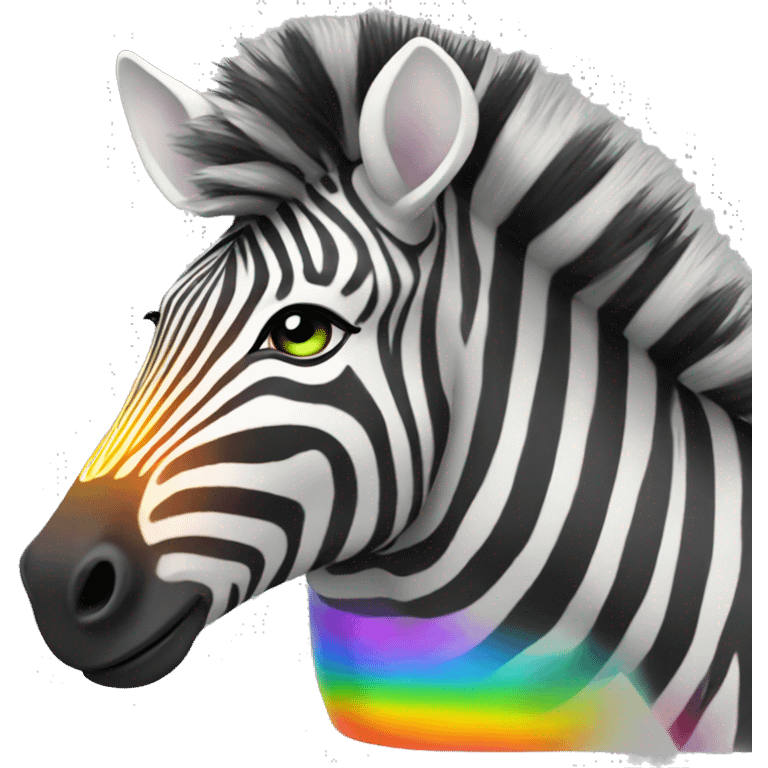 Rainbow colored zebra emoji