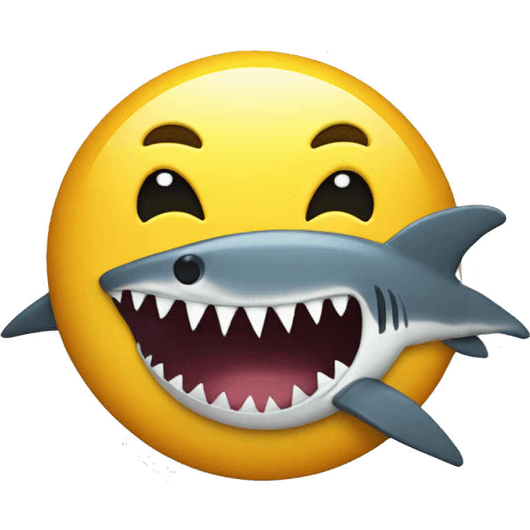 Smiley face with shark emoji