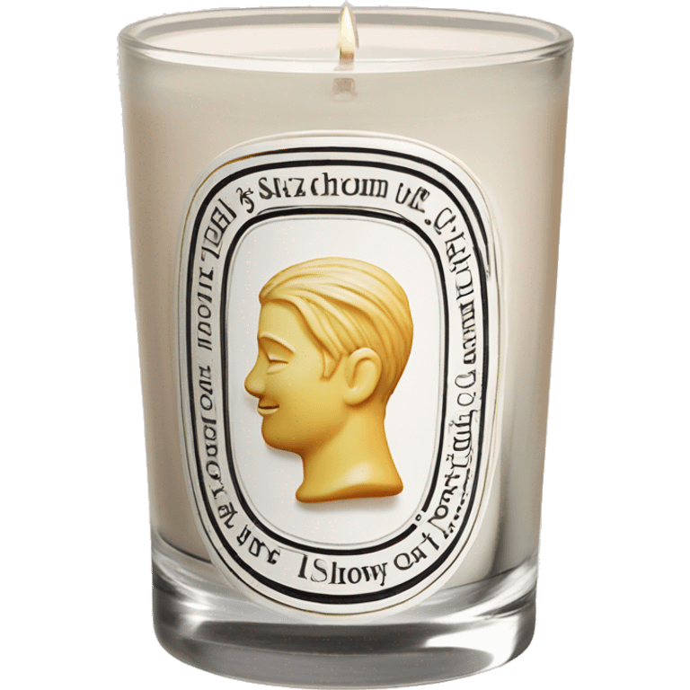 realistic cream coloured diptyque branded candle emoji