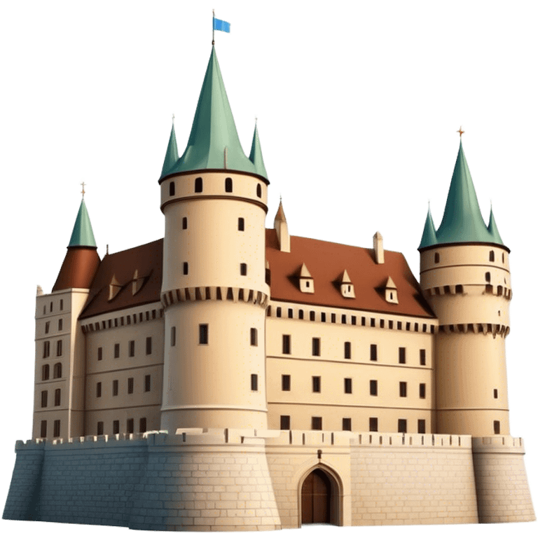 Cinematic Realistic Wawel Castle Landmark Emoji, depicted with the historic royal castle rendered with intricate detail and dramatic, majestic lighting. emoji