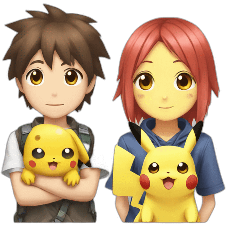 Pikachu and Evoli emoji