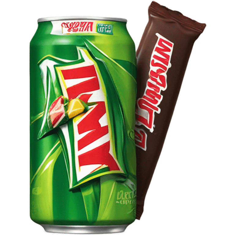 Mountain Dew and the chocolate bar  emoji