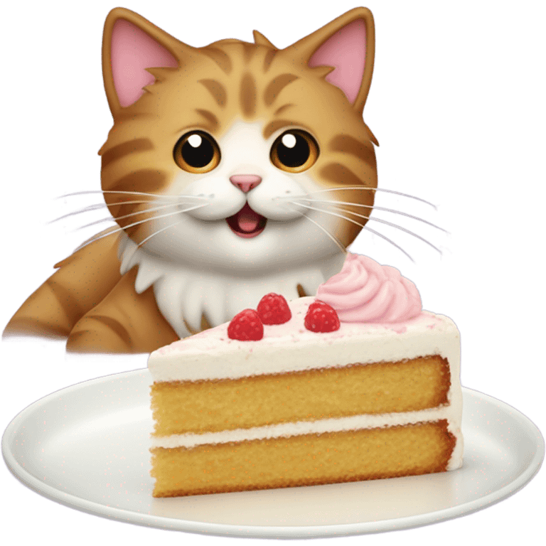 Cat eating cake emoji