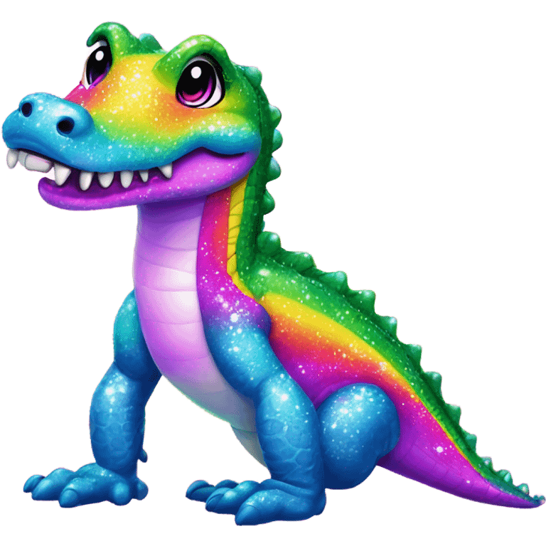 Lisa Frank sparkle rainbow cute alligator  emoji