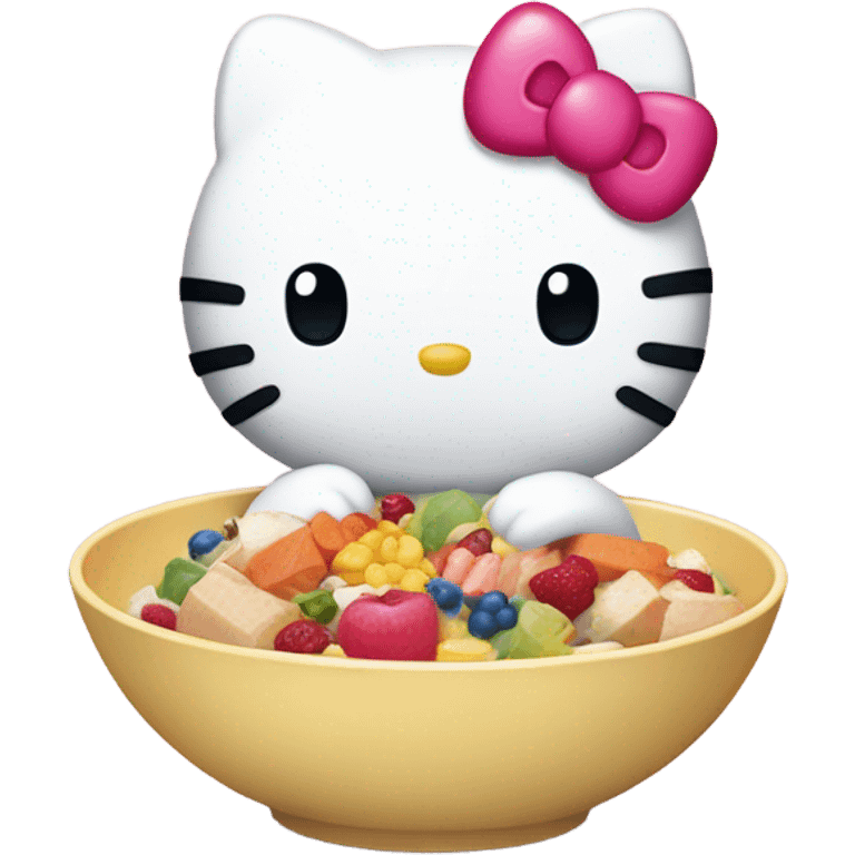 Hello kitty eating  emoji