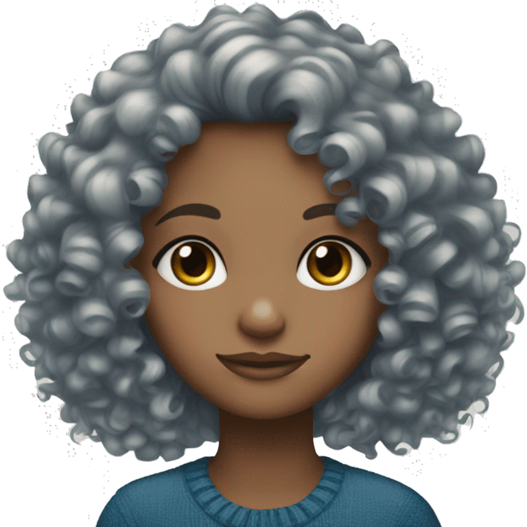 Curly hair blue eye girl Christmas  emoji