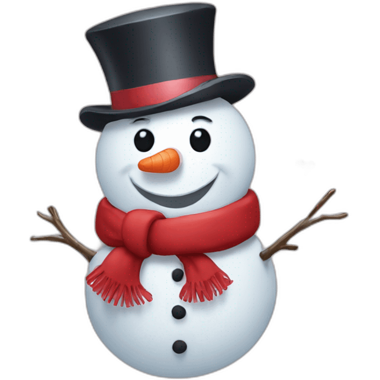 Snowman with love emoji