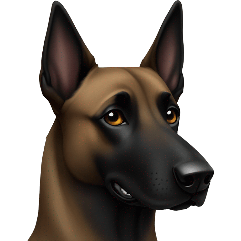 Black belgian malinois Head  emoji