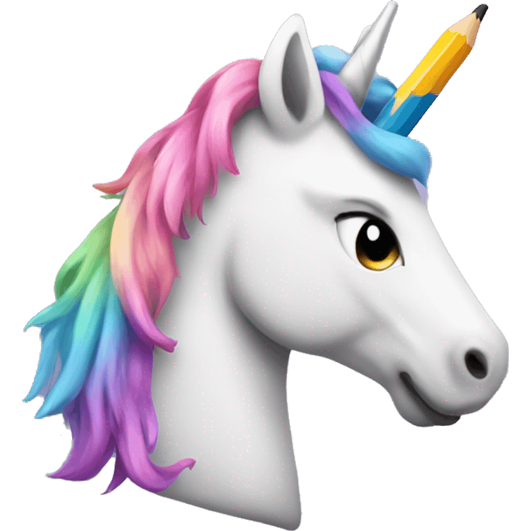 A unicorn pencil emoji