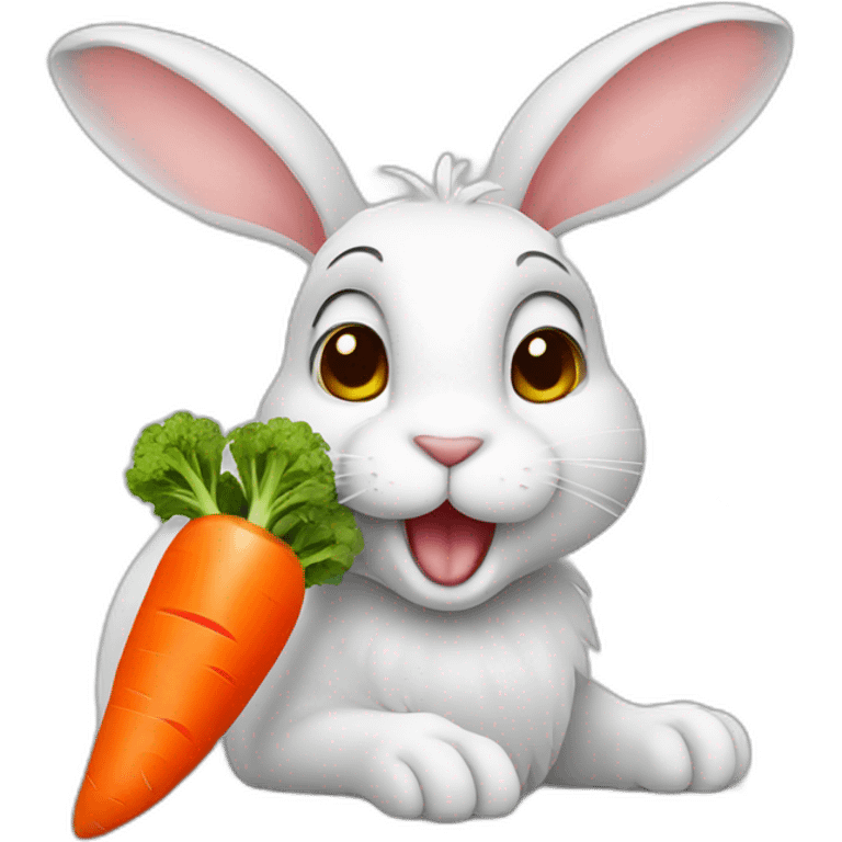 Rabbit eating carrot emoji