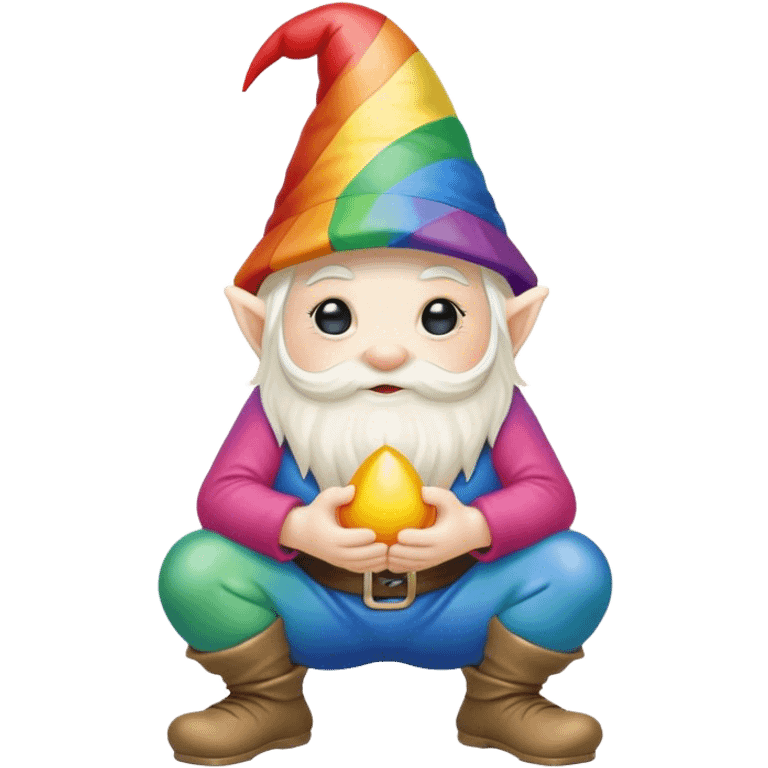 rainbow gnome-squatting emoji