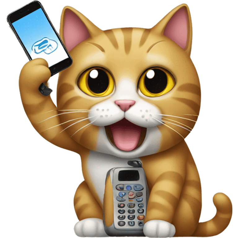 Cat with a phone  emoji