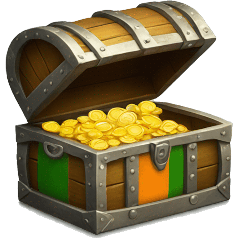 treasure chest with irish flag emoji