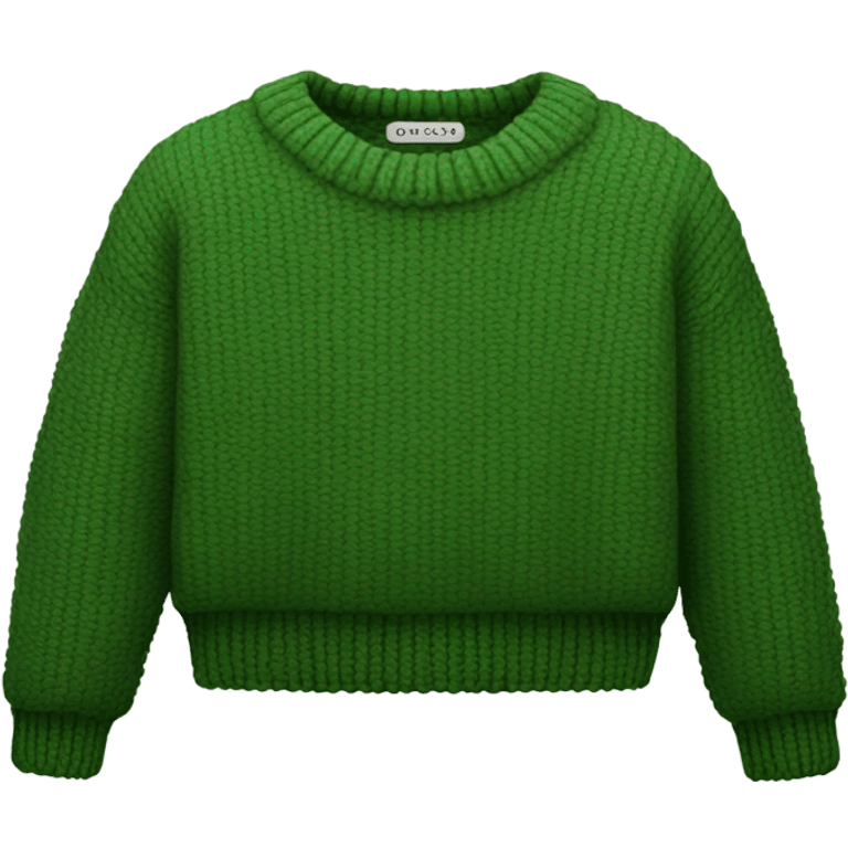 Green cropped oversize wool sweater, isolated emoji