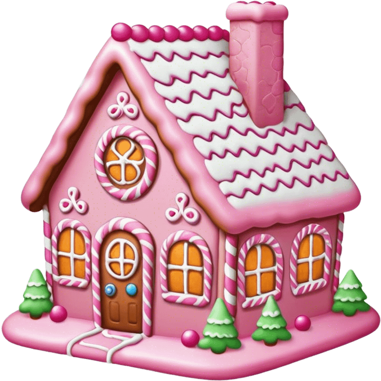 Pink Ginger bread house emoji