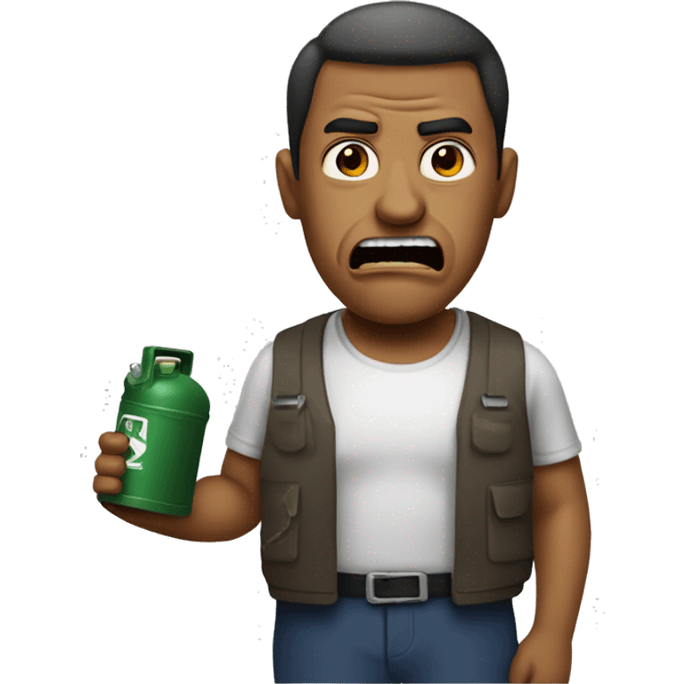 An angry man with oil can emoji