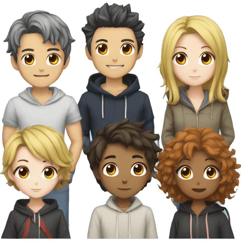 group of anime people emoji