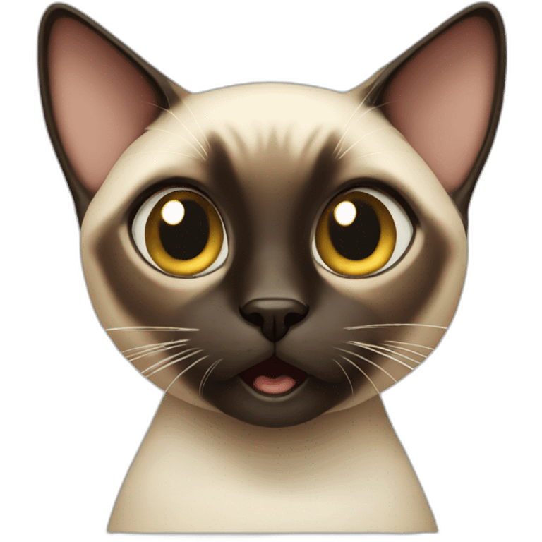 Siamese cat shocked emoji