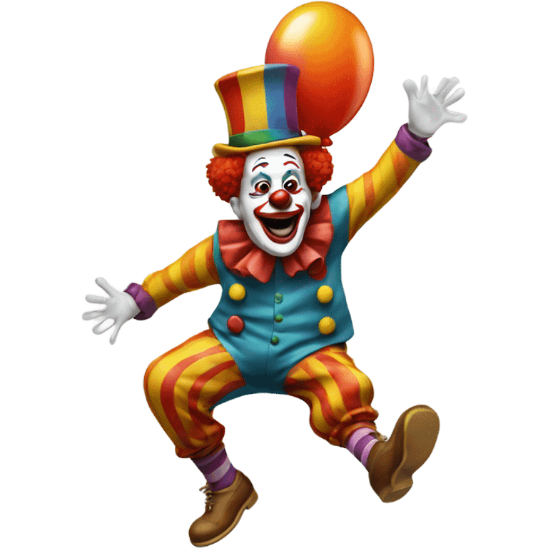 Clown hopping one foot emoji