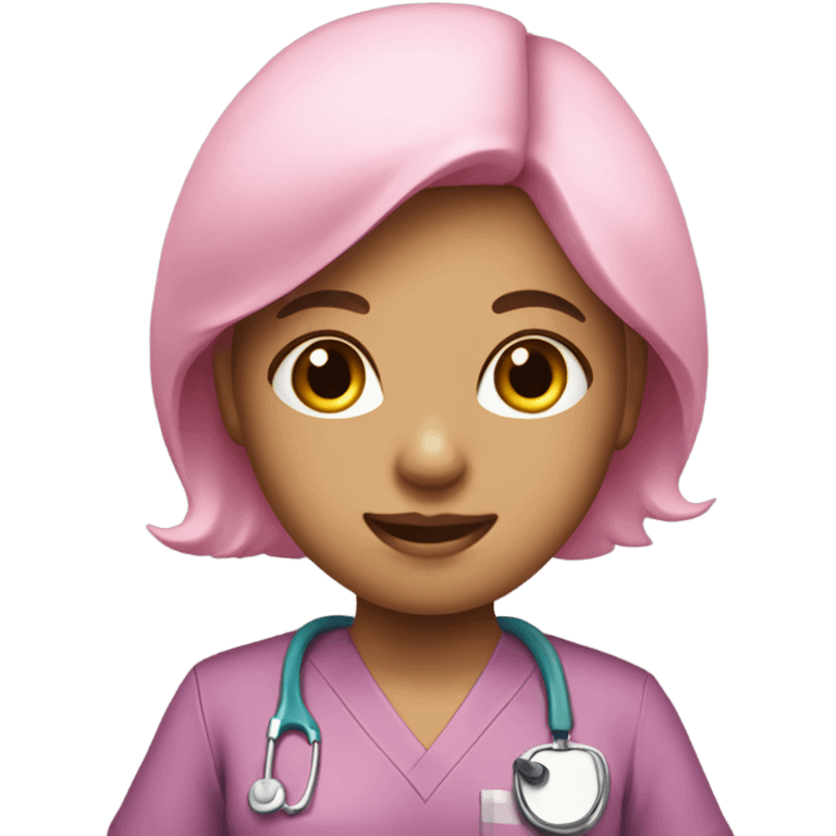 girl nurse in pink scrubs  emoji