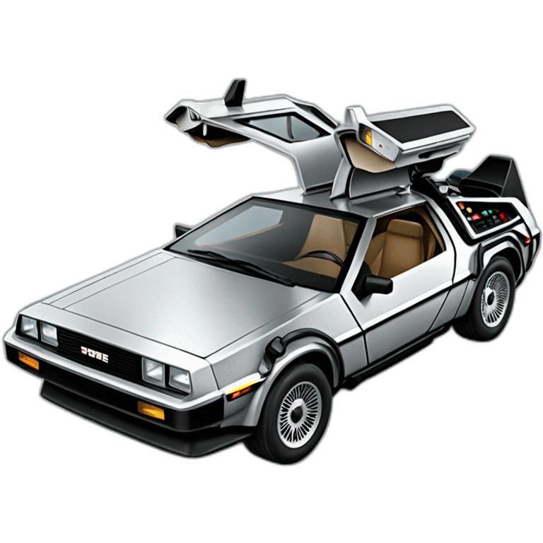 Delorean from the movie back to the future emoji