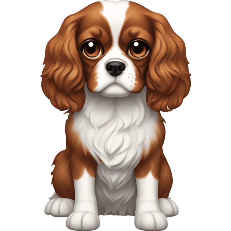 multi-colored cavalier kibg charles spaniel emoji