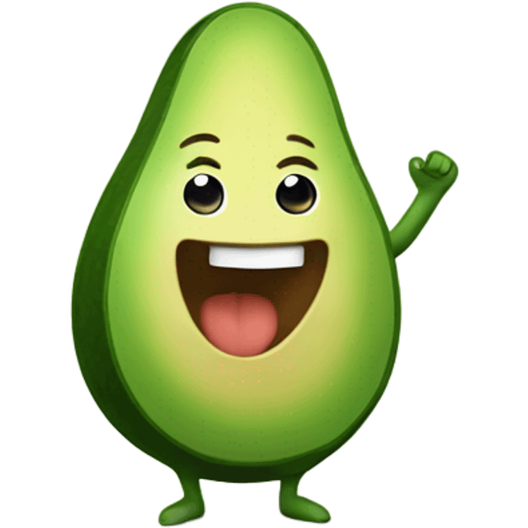 happy avocado with hands up emoji