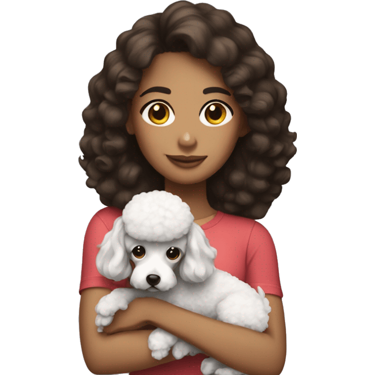 brunette girl with a poodle emoji