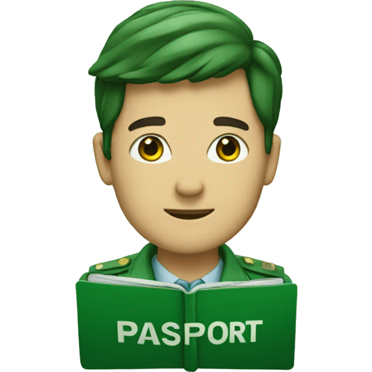 Green passport emoji