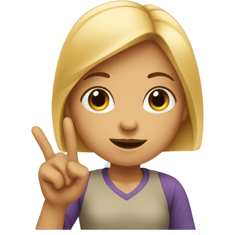 Girl pointing to nose emoji