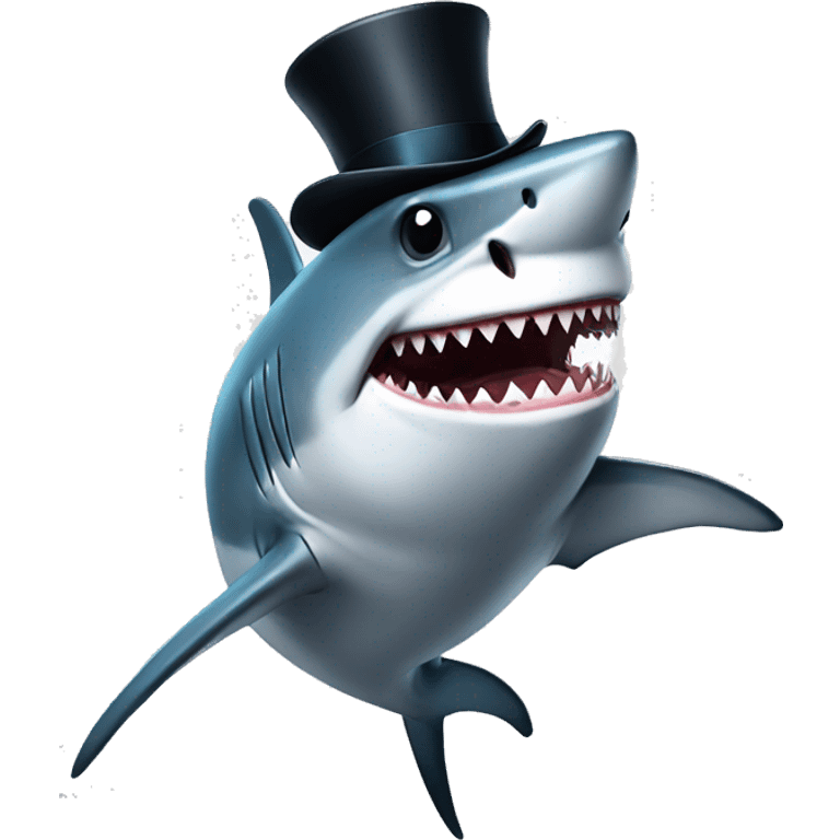 Shark with tophat emoji