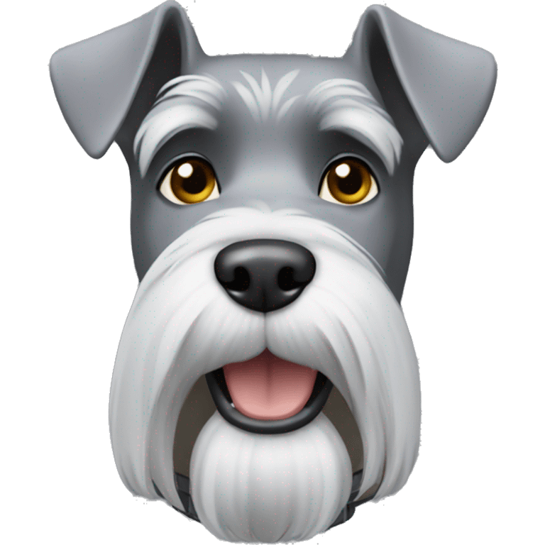 A dog that is a grey schnauzer  emoji