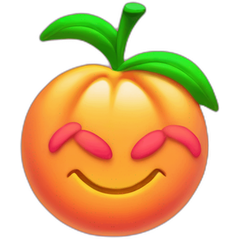 Peach booty neon sign  emoji