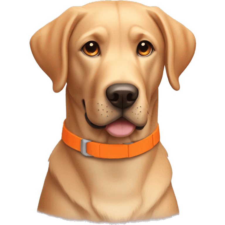 Labrador retriever with orange collar emoji