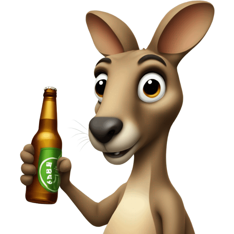 a kangaroo drinking beer emoji