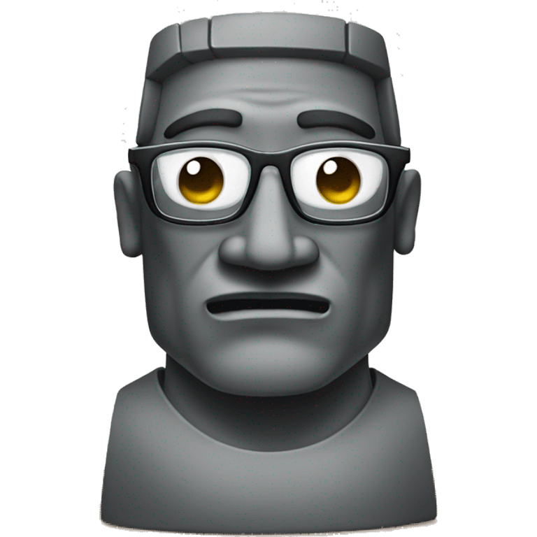 moai statue flexing with glasses emoji