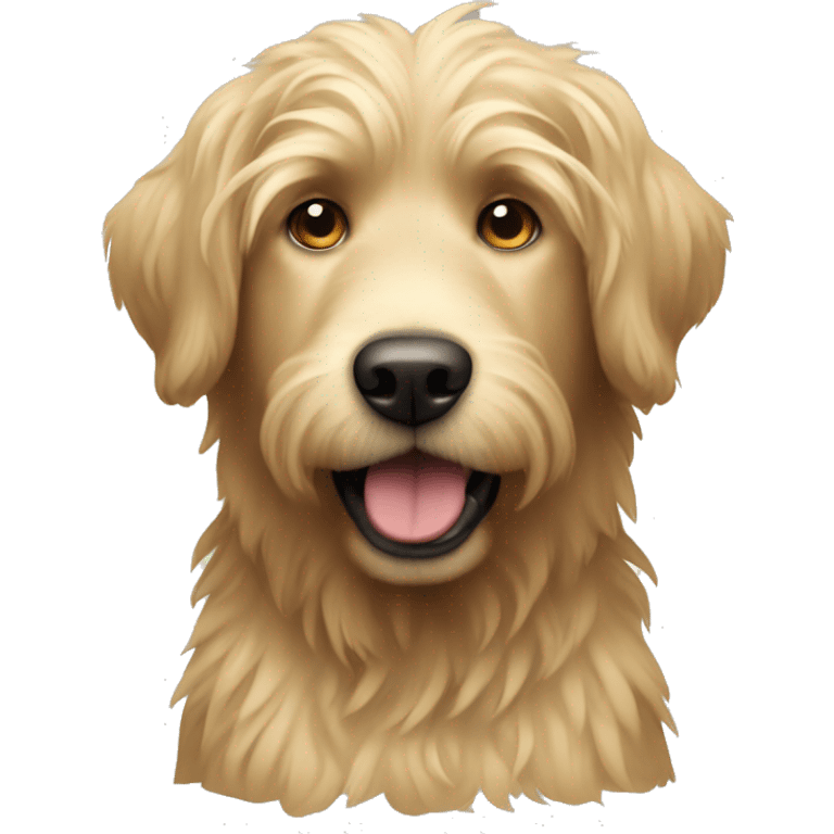 shaggy dog similar to labrador with golden sticking out hair emoji