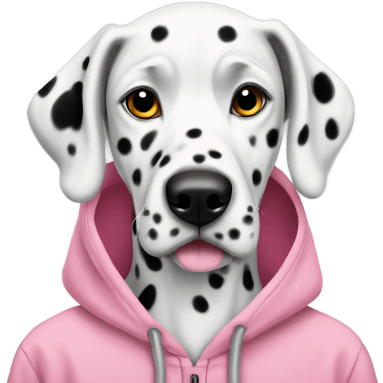 Dalmatian with pink hoodie emoji