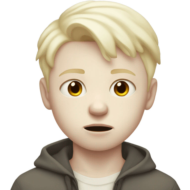 Sad albino white boy  emoji