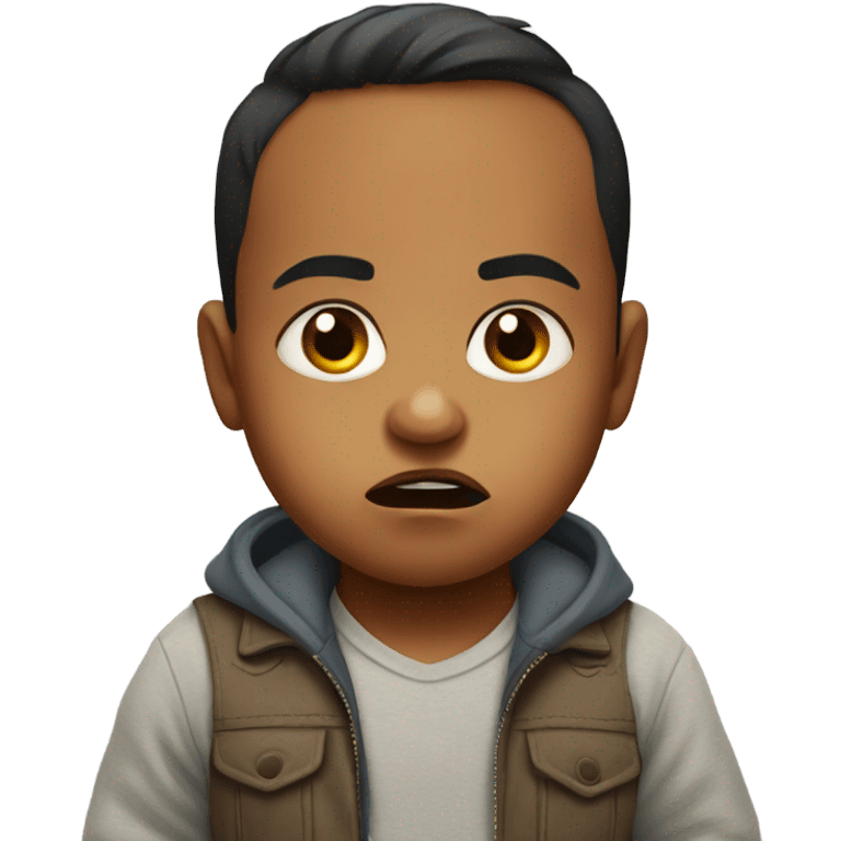 Angry south Asian baby boy face emoji