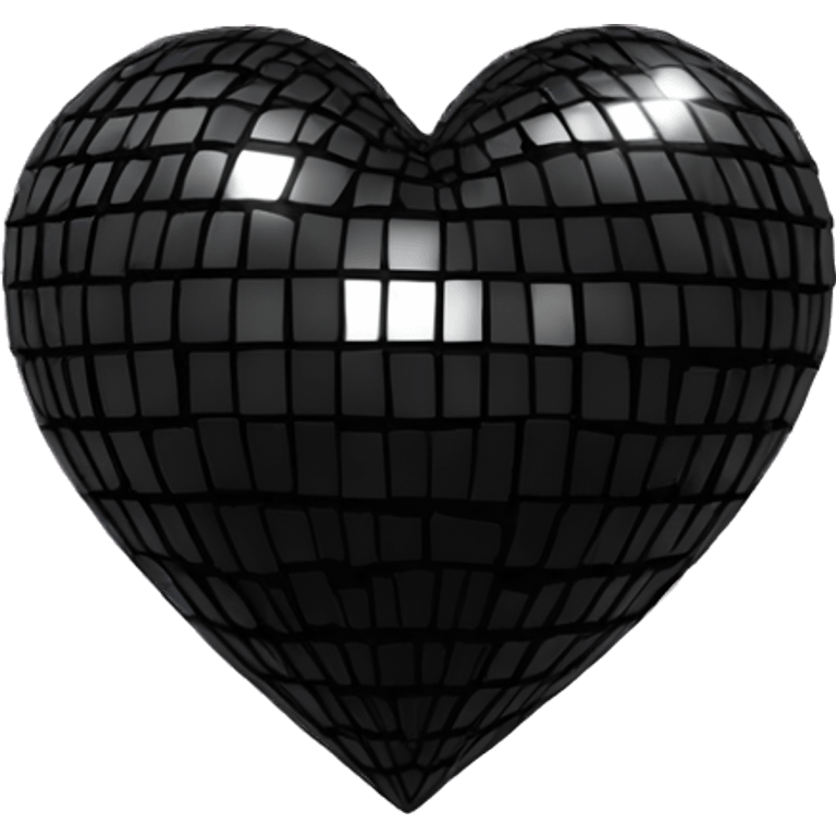 Black disco ball heart emoji